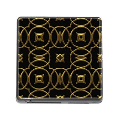 Black And Gold Pattern Elegant Geometric Design Memory Card Reader (square) by yoursparklingshop