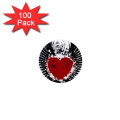Wings Of Heart Illustration 1  Mini Magnets (100 Pack)  by TastefulDesigns