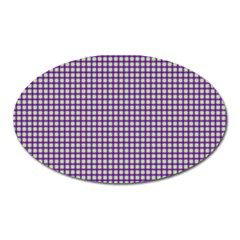 Mardi Gras Purple Plaid Oval Magnet by PhotoNOLA