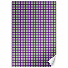 Mardi Gras Purple Plaid Canvas 12  X 18   by PhotoNOLA