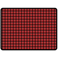 Red Plaid Fleece Blanket (large)  by PhotoNOLA