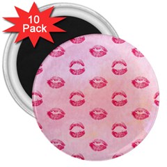 Watercolor Kisses Patterns 3  Magnets (10 Pack)  by TastefulDesigns
