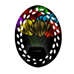 Flowers Painting Still Life Plant Oval Filigree Ornament (two Sides) by Simbadda