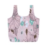 Background Texture Flowers Leaves Buds Full Print Recycle Bags (M)  Front