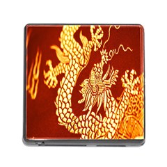 Fabric Pattern Dragon Embroidery Texture Memory Card Reader (square) by Simbadda
