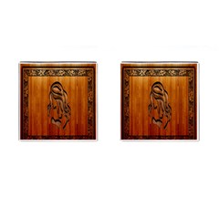 Pattern Shape Wood Background Texture Cufflinks (square) by Simbadda
