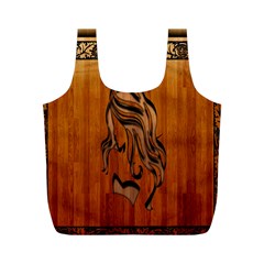 Pattern Shape Wood Background Texture Full Print Recycle Bags (m)  by Simbadda