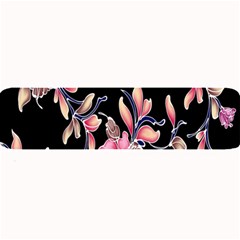 Neon Flowers Black Background Large Bar Mats by Simbadda