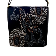 Patterns Dark Shape Surface Flap Messenger Bag (l)  by Simbadda