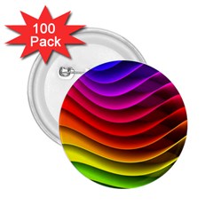Spectrum Rainbow Background Surface Stripes Texture Waves 2 25  Buttons (100 Pack)  by Simbadda