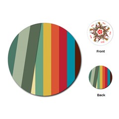 Texture Stripes Lines Color Bright Playing Cards (round)  by Simbadda