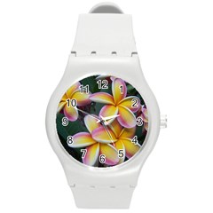 Premier Mix Flower Round Plastic Sport Watch (m) by alohaA
