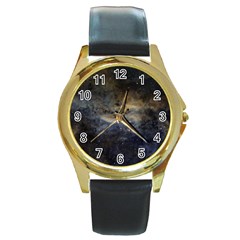 Propeller Nebula Round Gold Metal Watch by SpaceShop
