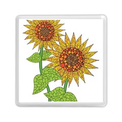 Sunflowers Flower Bloom Nature Memory Card Reader (square)  by Simbadda