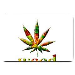 Marijuana Leaf Bright Graphic Large Doormat  by Simbadda