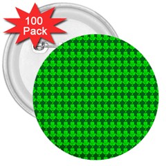 St  Patricks Day Green 3  Buttons (100 Pack)  by PhotoNOLA