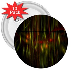 Fractal Rain 3  Buttons (10 Pack)  by Simbadda