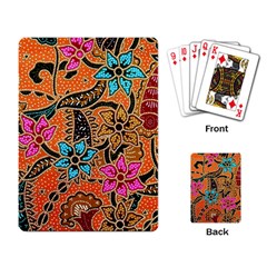 Colorful The Beautiful Of Art Indonesian Batik Pattern Playing Card by Simbadda