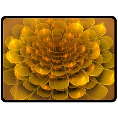 Yellow Flower Fleece Blanket (large)  by Simbadda
