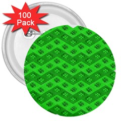 Shamrocks 3d Fabric 4 Leaf Clover 3  Buttons (100 Pack)  by Simbadda