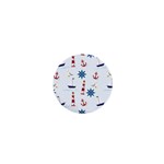 Seaside Nautical Themed Pattern Seamless Wallpaper Background 1  Mini Buttons Front