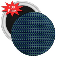 Clovers On Dark Blue 3  Magnets (100 Pack) by PhotoNOLA