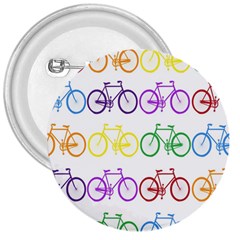 Rainbow Colors Bright Colorful Bicycles Wallpaper Background 3  Buttons by Simbadda