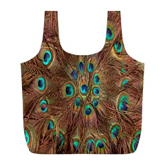 Peacock Pattern Background Full Print Recycle Bags (l)  by Simbadda