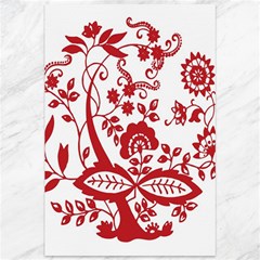 Red Vintage Floral Flowers Decorative Pattern Clipart Canvas 12  X 18   by Simbadda