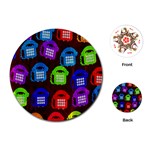 Grunge Telephone Background Pattern Playing Cards (Round)  Front