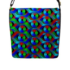Bee Hive Color Disks Flap Messenger Bag (l)  by Amaryn4rt