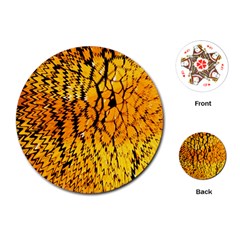 Yellow Chevron Zigzag Pattern Playing Cards (round)  by Amaryn4rt