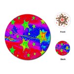 Red Background With A Stars Playing Cards (Round)  Front