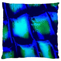 Blue Scales Pattern Background Large Cushion Case (one Side) by Amaryn4rt
