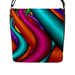 Fractal Wallpaper Color Pipes Flap Messenger Bag (l)  by Amaryn4rt