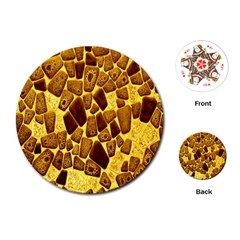 Yellow Cast Background Playing Cards (round)  by Amaryn4rt