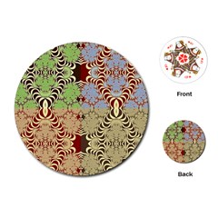 Multicolor Fractal Background Playing Cards (round)  by Amaryn4rt