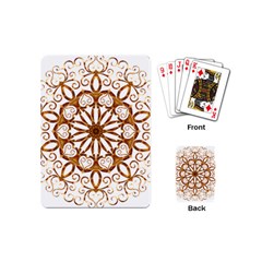 Golden Filigree Flake On White Playing Cards (mini)  by Amaryn4rt