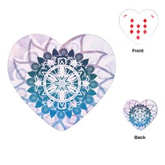 Mandalas Symmetry Meditation Round Playing Cards (heart)  by Amaryn4rt
