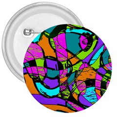 Abstract Art Squiggly Loops Multicolored 3  Buttons by EDDArt