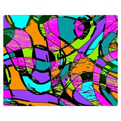 Abstract Art Squiggly Loops Multicolored Double Sided Flano Blanket (medium)  by EDDArt