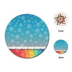 Rainbow Background Border Colorful Playing Cards (round)  by Amaryn4rt
