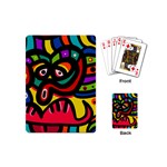 A Seamless Crazy Face Doodle Pattern Playing Cards (Mini)  Back