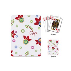 Colorful Floral Wallpaper Background Pattern Playing Cards (mini)  by Amaryn4rt
