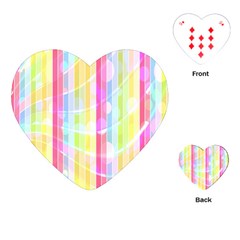 Colorful Abstract Stripes Circles And Waves Wallpaper Background Playing Cards (heart)  by Amaryn4rt