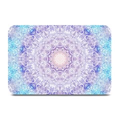 India Mehndi Style Mandala   Cyan Lilac Plate Mats by EDDArt