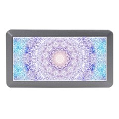 India Mehndi Style Mandala   Cyan Lilac Memory Card Reader (mini) by EDDArt