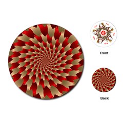 Fractal Red Petal Spiral Playing Cards (round)  by Amaryn4rt