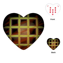 Drawing Of A Color Fractal Window Playing Cards (heart)  by Amaryn4rt
