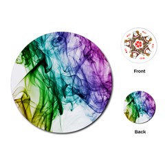 Colour Smoke Rainbow Color Design Playing Cards (round)  by Amaryn4rt